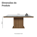 Ver imagem 2 de Mesa de Jantar Retangular Tampo com Moldura e Vidro Sobreposto Rustic/Cinza 5275 Madesa