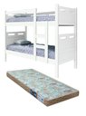 Ver imagem 1 de Beliche com Colchão D23 88x188cm para Quarto Solteiro Mdf C/ Estrado em Madeira Design Robusto Branc