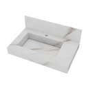 Ver imagem 2 de Lavatório para Banheiro com Cuba Esculpida Slim em Porcelanato Polido 60cm Blu Yescasa Branco/Calacata