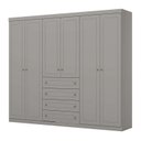 Ver imagem 3 de Guarda Roupa Casal 6 Portas 4 Gavetas Americano Cinza
