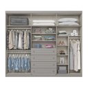 Ver imagem 2 de Guarda Roupa Casal 6 Portas 4 Gavetas Americano Cinza