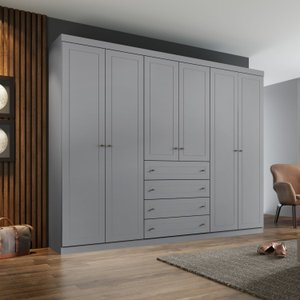 Guarda Roupa Casal 6 Portas 4 Gavetas Americano 