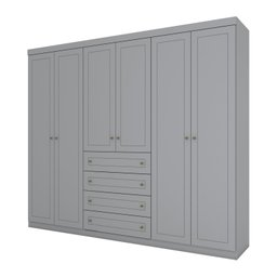Guarda Roupa Casal 6 Portas 4 Gavetas Americano  - 4