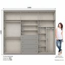 Ver imagem 4 de Guarda Roupa Casal 6 Portas 4 Gavetas Americano Cinza