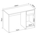 Ver imagem 5 de Mesa Para Computador Escrivaninha Office 1 Porta 1Gaveta Morada D02 Amendola/Grafito - Mpozenato