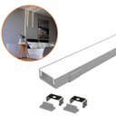 Ver imagem 3 de Perfil de Sobrepor 1,7x0,7 Branco 1 Metro Alumínio e Acrílico para Fita de Led Instalação Interna