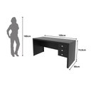 Ver imagem 4 de Escrivaninha Mesa Escritório com Reversível ME4113 3 Gavetas 155cm Preto