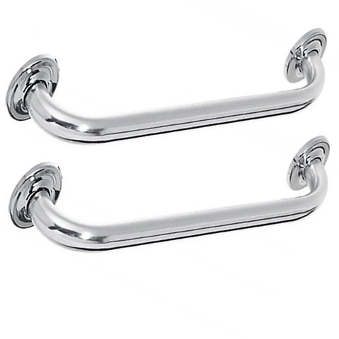 Alça Apoio Barra Kit 2 uni Inox 50cm Banheiro Deficiente Idoso Acessibilidade Cadeirante