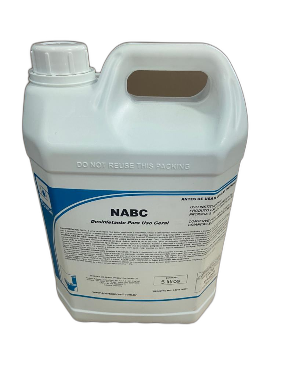 Limpador Desinfetante de Uso Geral Nabc 5 Litros Spartan - 3