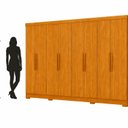 Ver imagem 5 de Guarda-Roupa Casal 8 Portas 4 Gavetas e Pés Diplomata Marrom/Cinamomo