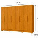 Ver imagem 3 de Guarda-Roupa Casal 8 Portas 4 Gavetas e Pés Diplomata Marrom/Cinamomo