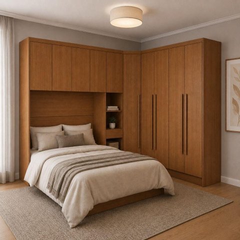 Guarda Roupa Casal Safira Plus 10 Portas 7 Gavetas MDF Cumaru