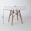 Ver imagem 5 de Conjunto de Mesa de Jantar Eames Eiffel Redonda 90cm Tampo de Vidro com 4 Cadeiras Pretas