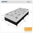 Ver imagem 2 de Cama Box Preta + Colchão Solteiro King Castelar Branco Espuma D33 Bordado 96x203x57cm