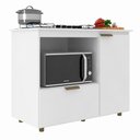 Ver imagem 2 de Balcão para Cooktop 106,5cm Branco Bigger com 3 Prateleiras com Nincho Micro-Ondas J Carvalho