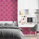 Ver imagem 2 de Papel de Parede Arabesco Rosa Forte Gh Papel de Parede 3,3m
