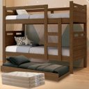 Ver imagem 2 de Treliche Beliche Cama Auxiliar 03 Colchão D33 Cor: Legno Castanho