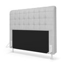 Ver imagem 2 de Cabeceira Rana e Calçadeira Alpha 140 para Cama de Casal N-040 Linho Cinza Claro Aradecor