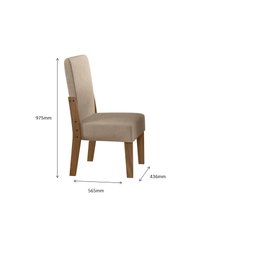 CONJUNTO SALA DE JANTAR GAIA 1,35 COM 6 CADEIRAS CEDRO 74B - 4