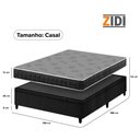 Ver imagem 5 de Cama Box Baú Casal Preto + Colchão Espuma D20 Dupla Face Zidi Querubin 138x188x54cm