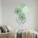 Ver imagem 1 de Adesivo Floral Boho Verde Estilo Nórdico 88x150 Minimalista Abstrato
