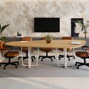 Ver imagem 5 de Mesa de Reunião Orgânica Tampo Bipartido 270cm Macadâmia com Branco F5 Office