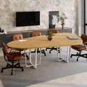 Ver imagem 6 de Mesa de Reunião Orgânica Tampo Bipartido 270cm Macadâmia com Branco F5 Office