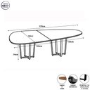 Ver imagem 3 de Mesa de Reunião Orgânica Tampo Bipartido 270cm Macadâmia com Branco F5 Office