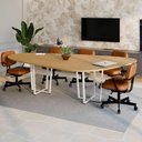 Ver mais imagens de Mesa de Reunião Orgânica Tampo Bipartido 270cm Macadâmia com Branco F5 Office