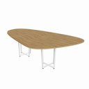 Ver imagem 7 de Mesa de Reunião Orgânica Tampo Bipartido 270cm Macadâmia com Branco F5 Office
