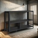 Ver imagem 6 de Aparador Industrial P1021 Preto com Pés em Metal Sala Estilo Industrial