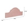Cabeceira Casal Curva Luxo Estofada 140x60 - Suede Rose - Tachas Cromadas - 3
