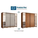 Ver imagem 3 de Guarda Roupa 4 Portas de Correr e 4 Gavetas C- 2 Espelhos e Pés Laredo Flex Amêndola-amêndola ou