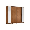Ver imagem 1 de Guarda Roupa 4 Portas de Correr e 4 Gavetas C- 2 Espelhos e Pés Laredo Flex Amêndola-amêndola ou