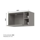 Ver imagem 3 de Armário Aéreo para Micro-Ondas 80cm 100% MDF com 3 Nichos Americana