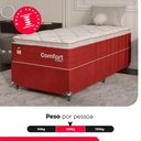 Ver imagem 5 de Cama Box Solteiro + Colchão Comfort Class Pillow Top 88x188 Vinho/suede Vinho