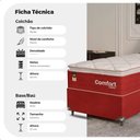 Ver imagem 3 de Cama Box Solteiro + Colchão Comfort Class Pillow Top 88x188 Vinho/suede Vinho