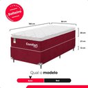 Ver imagem 4 de Cama Box Solteiro + Colchão Comfort Class Pillow Top 88x188 Vinho/suede Vinho