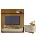 Ver imagem 1 de Estante Home Theater com Bancada Suspensa Luna com Aparador para Sala Buffet Monza Cumaru Opala - Ma