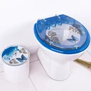 Ver imagem 1 de Tampa De Vaso E Lixeira Decorada Borboleta Azul Claro