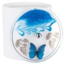 Ver imagem 3 de Tampa De Vaso E Lixeira Decorada Borboleta Azul Claro