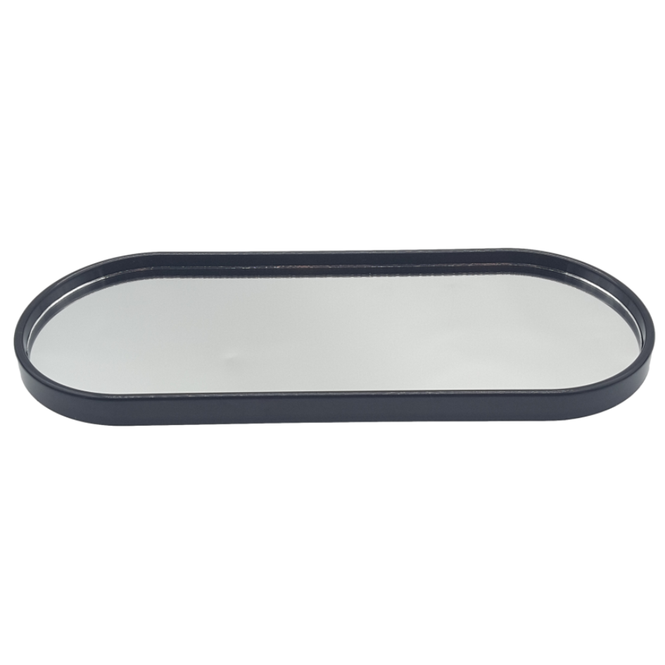 Bandeja Decorativa de Vidro Multiuso Oval - Preto - 2