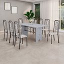 Ver imagem 1 de Conjunto para Sala de Jantar com 8 Cadeiras Lara Prata/Arabesco