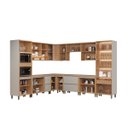 Ver imagem 5 de Conjunto Cozinha Planejada Modular 12 Peças Solari Mdf Jequitibá/gris Fosco G77 - Gran Belo