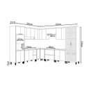 Ver imagem 2 de Conjunto Cozinha Planejada Modular 12 Peças Solari Mdf Jequitibá/gris Fosco G77 - Gran Belo