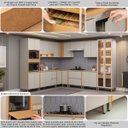Ver imagem 4 de Conjunto Cozinha Planejada Modular 12 Peças Solari Mdf Jequitibá/gris Fosco G77 - Gran Belo