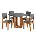 Ver imagem 2 de Conjunto Sala de Jantar 4 Lugares Quadrada Tampo de MDF Estela