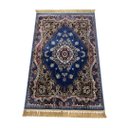 Ver imagem 1 de Tapete Persa Royal Azul 100x150cm Fio Acetinado - Ideal para Quarto e Sala