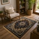 Ver imagem 2 de Tapete Persa Royal Azul 100x150cm Fio Acetinado - Ideal para Quarto e Sala