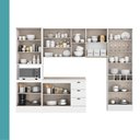 Ver mais imagens de Cozinha Completa Milla Living 14 Portas 3 Gavetas MDF 320cm Branco